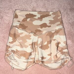 Offline by Aerie Tan Camo Real Me Shortie Hi Rise 3” Inseam Biker Shorts